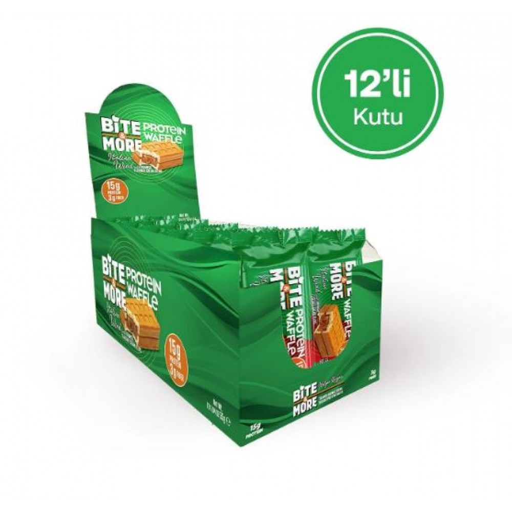 Bite and More Protein Waffle 55 gr x 12 Adet